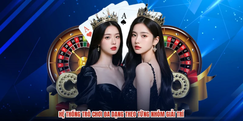 Hệ thống trò chơi đa dạng theo từng nhóm giải trí